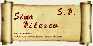 Simo Milešev vizit kartica
